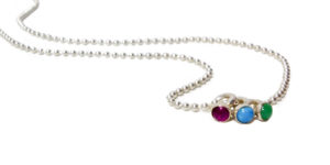 necklace 3 rings ball chain