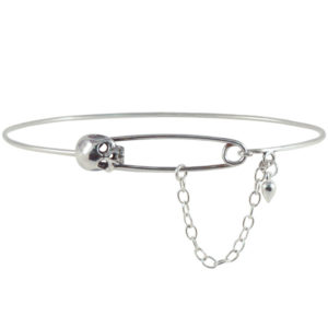 bangle skull safety pin drop front