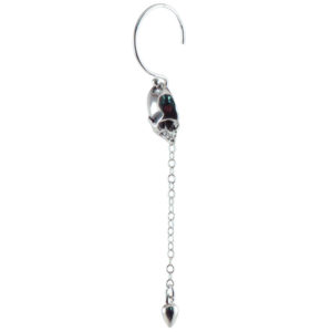 earrings skull half teardrop side