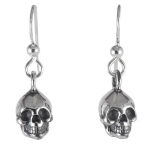 earrings skull silver front