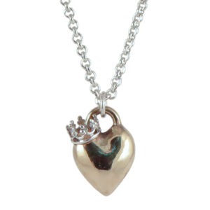 heart crown side bronze