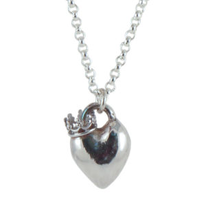 heart crown side silver