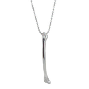 necklace bone large silver