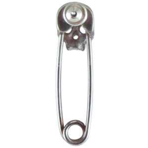 skull safety pin back