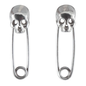skull safety pin front
