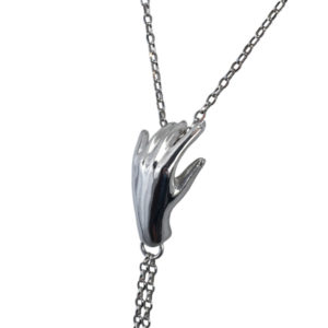 sterling silver bolo hand necklace
