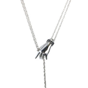 sterling silver lariat hand necklace