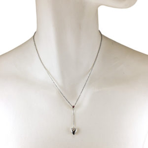 garnet drop heart necklace
