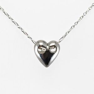 sterling silver heart with holes necklace