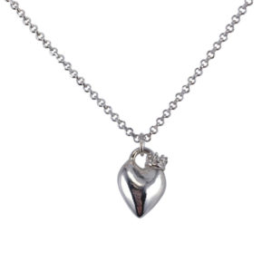 sterling silver heart with crown