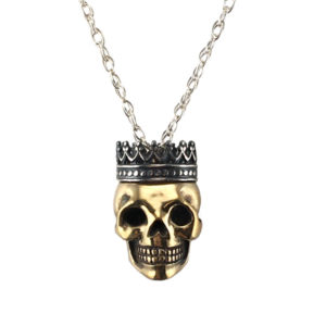 necklace bronze skull sterling silver crown