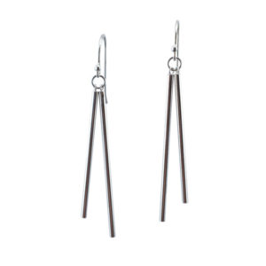 silver swinging rods earrings