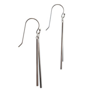 silver swinging rods earrings