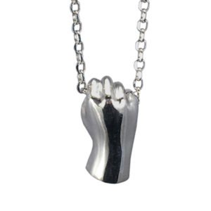 silver fist necklace