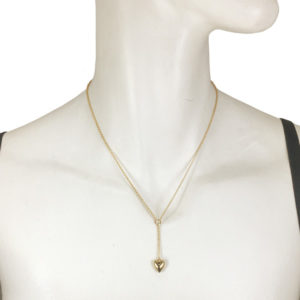 heart drop bronze necklace
