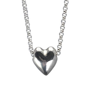simple silver heart necklace